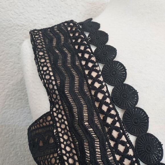 NEW Lush Black w/Tan Lining Eyelet Sleeveless Cocktail Dress Size L - Picture 6 of 14